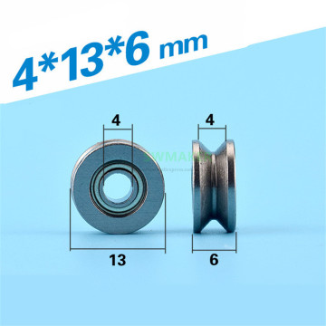 SWMAKER 4*13*6mm V groove all metal pulley, V604ZZ miniature bearing, over line lifting wheel, rolling wheel, right angle slot