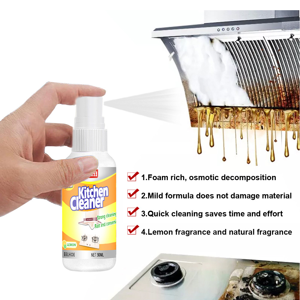 Powerful Stains Removal Multipurpose Cooktops Professional Foam Spray Household Cleaning Tool Kitchen Grease Cleaner Fresh Scent