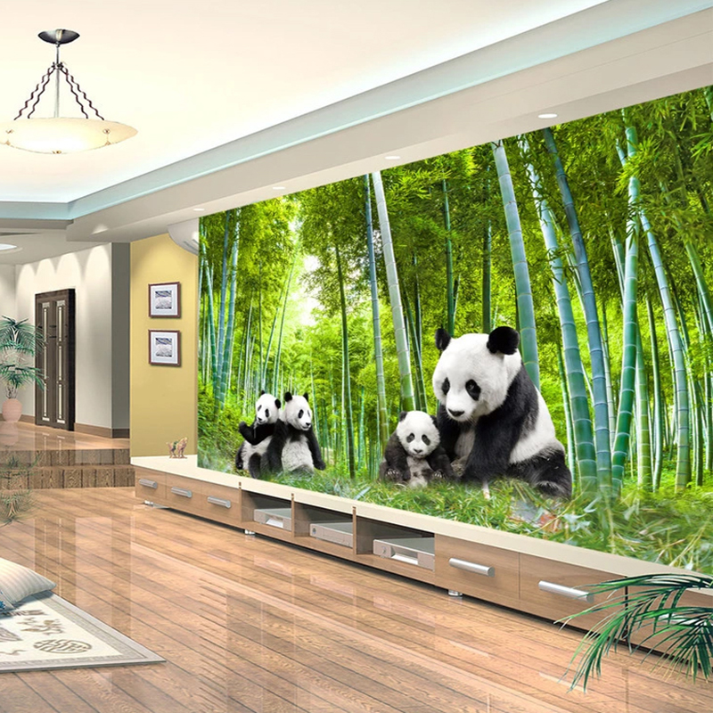 Custom 3D Photo Wallpaper Green Bamboo Forest Panda Poster Picture Wall Mural Living Room Sofa TV Background Decoration Painting