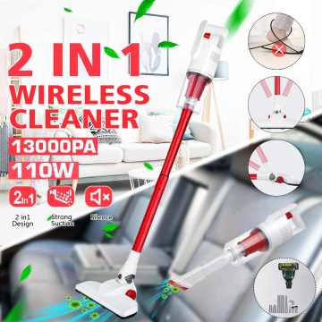 12000Pa 2 In 1 Portable Handheld Cordless Vacuum Cleaner Strong Suction Dust Collector Stick Aspirator Led Light Stick Handheld