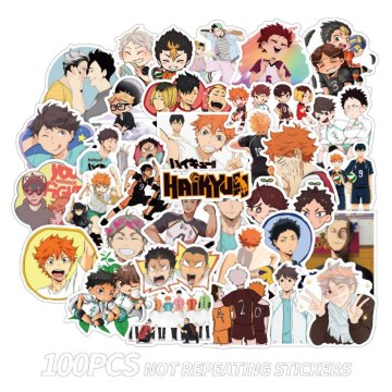 100 pcs/pack Anime Haikyuu!! Stickers Scrapbooking Notebook Laptop Phone Album Suitcase Guitar Waterproof DIY Decor Decals