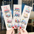 2PCS/Set New Girls Cute Cartoon Rabbit Elephant Whale Hairpins Children Sweet Headband Hair Clip Barrettes Kids Hair Accessories