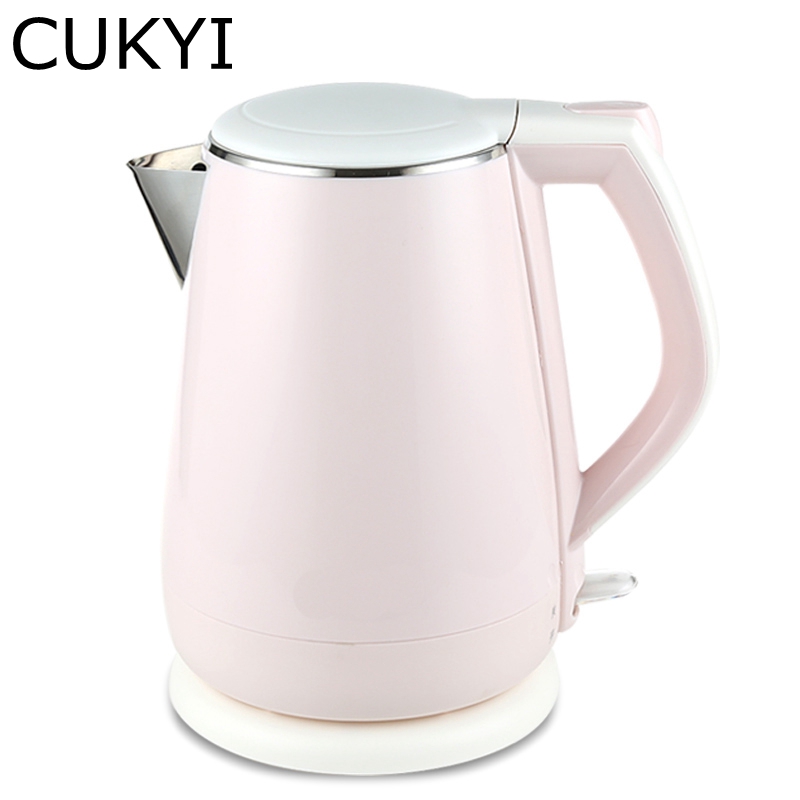 CUKYI Household electric kettle insulation 304 stainless steel Boil 4 minutes Auto power off temperature control