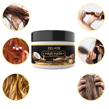 Hair Treatment Mask Coconut Oil Repair Damage Hair Root Keratin Hair Scalp Treatment Deep Hair Care Mask Nourish 50ml TSLM1