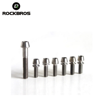 ROCKBROS Titanium Ti Upgrade Kit Bolts Screws Conical Head Washer 6pcs With Washer For Stems And M6x35:1pcs For Headset Caps