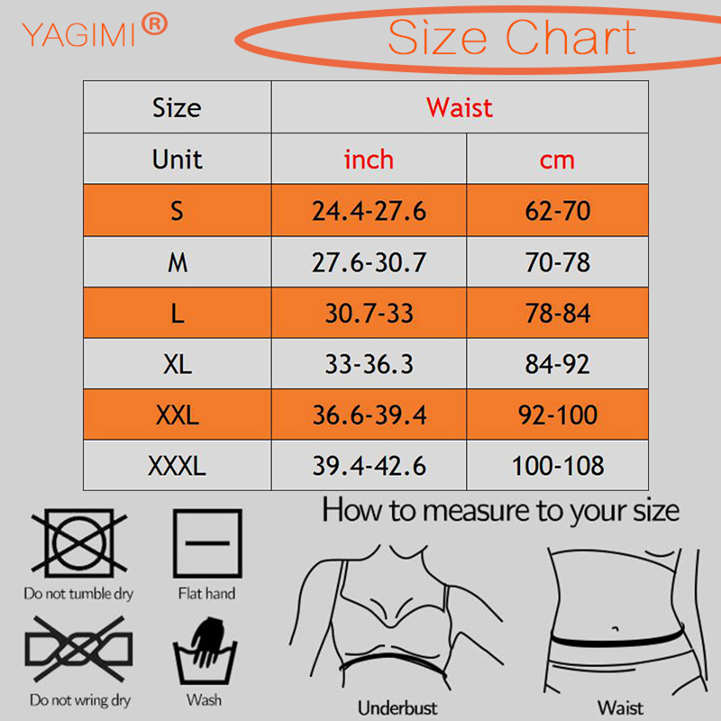 YAGIMI Neoprene Sweat Waist Trainer Body Shaper Women Slimming Corset Workout Fitness Sauna Girdles Shapewear Fajas Trimmer