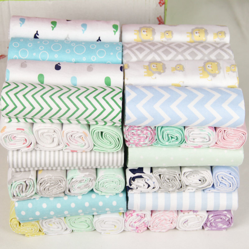 76*76 4Pcs/Lot Muslin Cotton Flannel Baby Swaddles Soft Newborn Blankets Baby Diapers Baby Swaddle Wrap Stroller Cover Play Mat