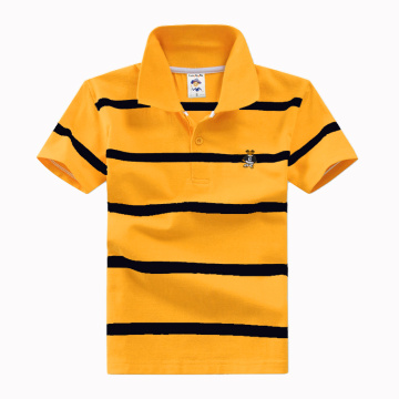 High quality 3-12 year old boy polo shirt short sleeve shirt lapel striped cotton children's T shirt various colors optional