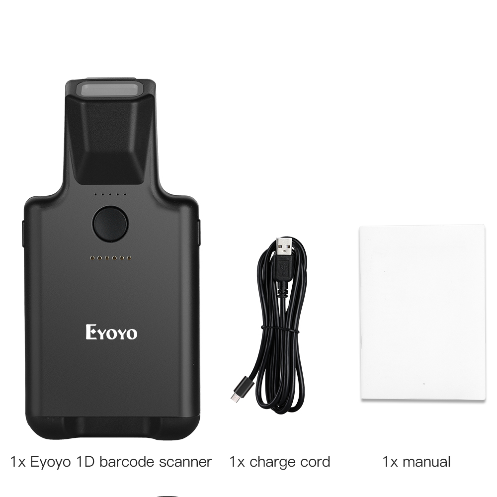 Eyoyo 1D Back Clip Bluetooth Barcode Scanner Work with Phone, Portable Barcode Reader with Bluetooth Function Compatible