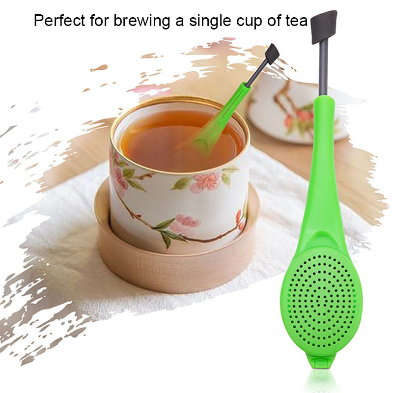 TEENRA Tea Infuser Built-in Plunger Plastic Tea Bag For Teapot Tea Strainer Filter Reusable Drinking Tools