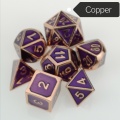 Standard 7-Die Set Purple Metal Dice Copper / Brass