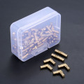 DRELD 100pcs Brass Concealed Barrel Hinges Jewelry Wood Boxes Cabinet Hidden Invisible Furniture Hinge 4*20mm with Storage Box