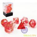 Bescon Crystal Blush 7-pc Poly Dice Set, Bescon Polyhedral RPG Dice Set Crystal Blush