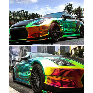 Green Chrome Color Changing Chrome Wrap