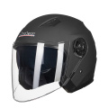 JIEKAI Motorcycle Helmet Open Face Moto Helmet Motocicleta Cascos Para Moto Racing Motorcycle Vintage Helmets Double Lens Black