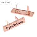 Chzimade 10Pcs/lot Gold Silver Color Metal Handmade Garment Labels Tags For Bags Hand Made Letter Printed Diy Sewing Labels
