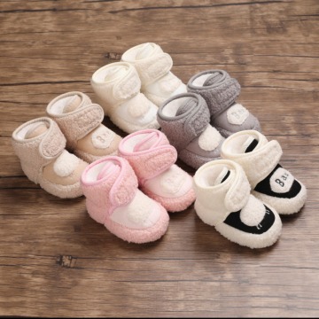 Newborn Baby First Walkers Winter Velvet Baby Girls Shoes Super Cute Snow Warm Prewalkers Soft Sole No-slip Booties 12