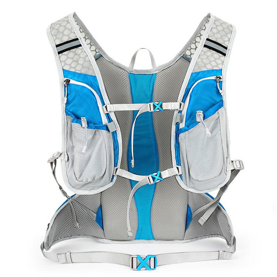 Running Backpack 15L Men Women Marathon Hydration Vest Pack Cycling Hiking Bag Outdoor Sport +2 L Water Bag +0.5 L Water Bottle