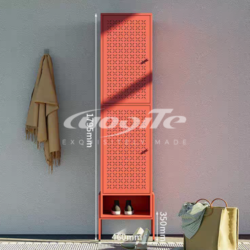 Tall Red Hollow Steel Shoe Storage Cabinet