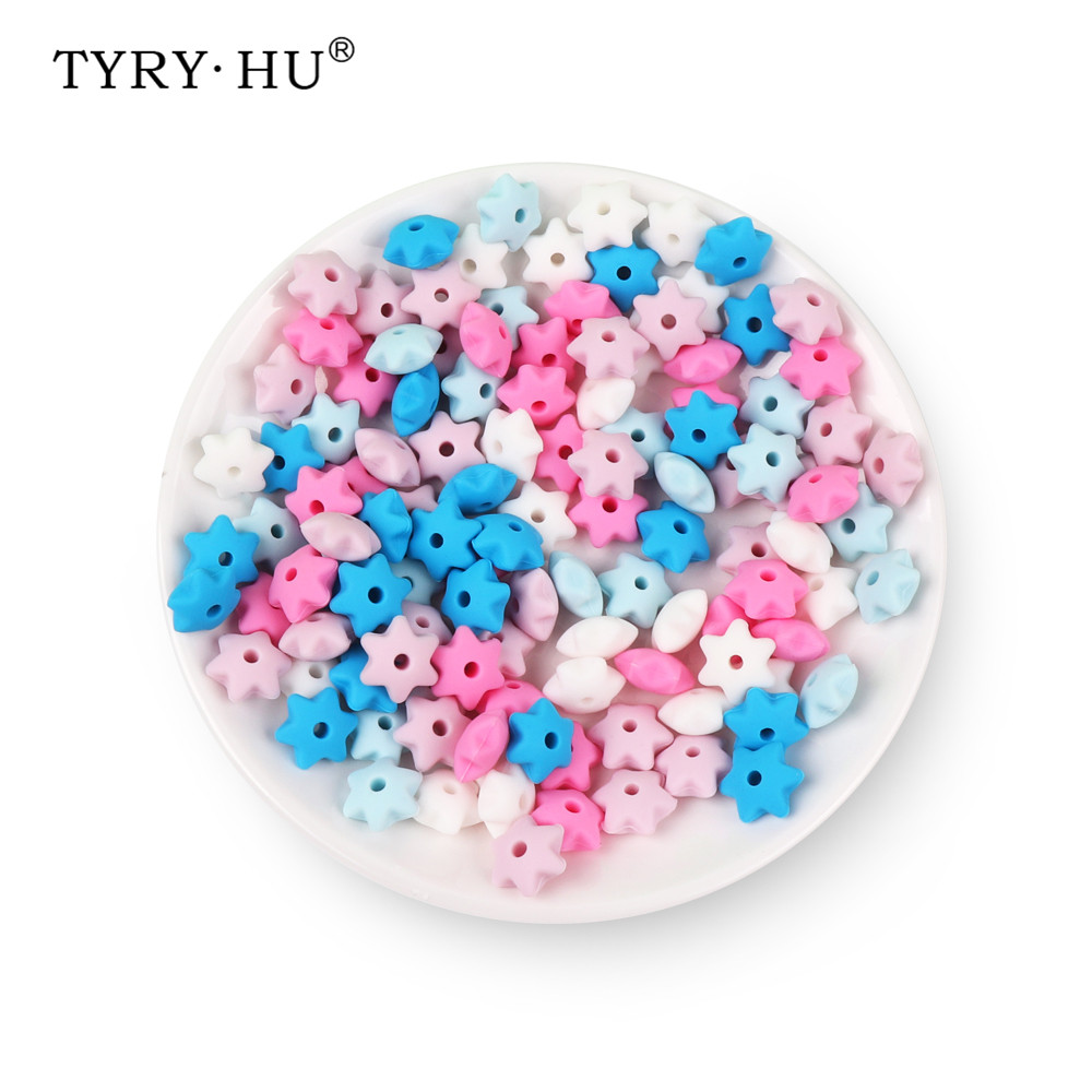 TYRY.HU 20pc/lot Silicone Teether Accessories Silicone Bead Teething Baby Teethers Necklace DIY Lentils 12*6mm BPA FREE