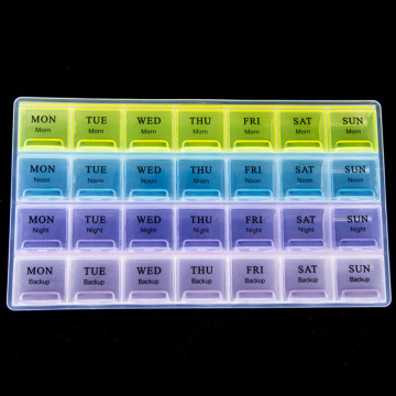 4 Row 28 Squares Weekly 7 Days Tablet Pill Box Holder Medicine Storage Organizer Container Case New Sale