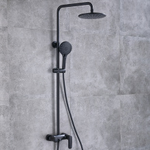 Brass Matte Black Wall-Mounted Shower Faucet