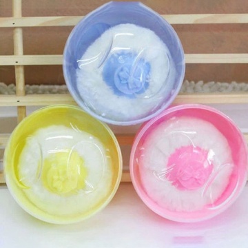 Color Random New Baby Soft Face Body Cosmetic Powder Puff Talcum Powder Sponge Box Case Container