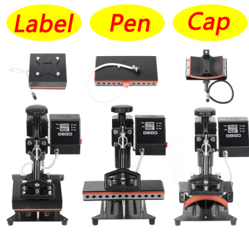NEW 3 in 1 Digital Double Display Pen Printing Machine Cap Heat Press Machine 15x15CM Logo DIY Sublimation Machine Label Printer