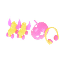 4PCS/Set Fancy Doll Shoes+headset+helmet For Barbie Kids Girls Toy Roller Play Accessories Dolls Decorative Toy Roller Skate