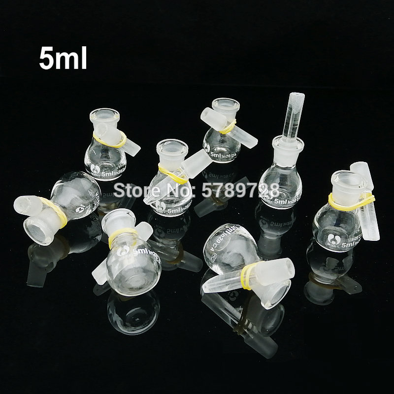 1pc Lab 5ml 10ml 25ml 50ml 100ml Glass Pycnometer Ball-Shape Gravity Bottle Pcknometer Laboratory Equipment Glassware