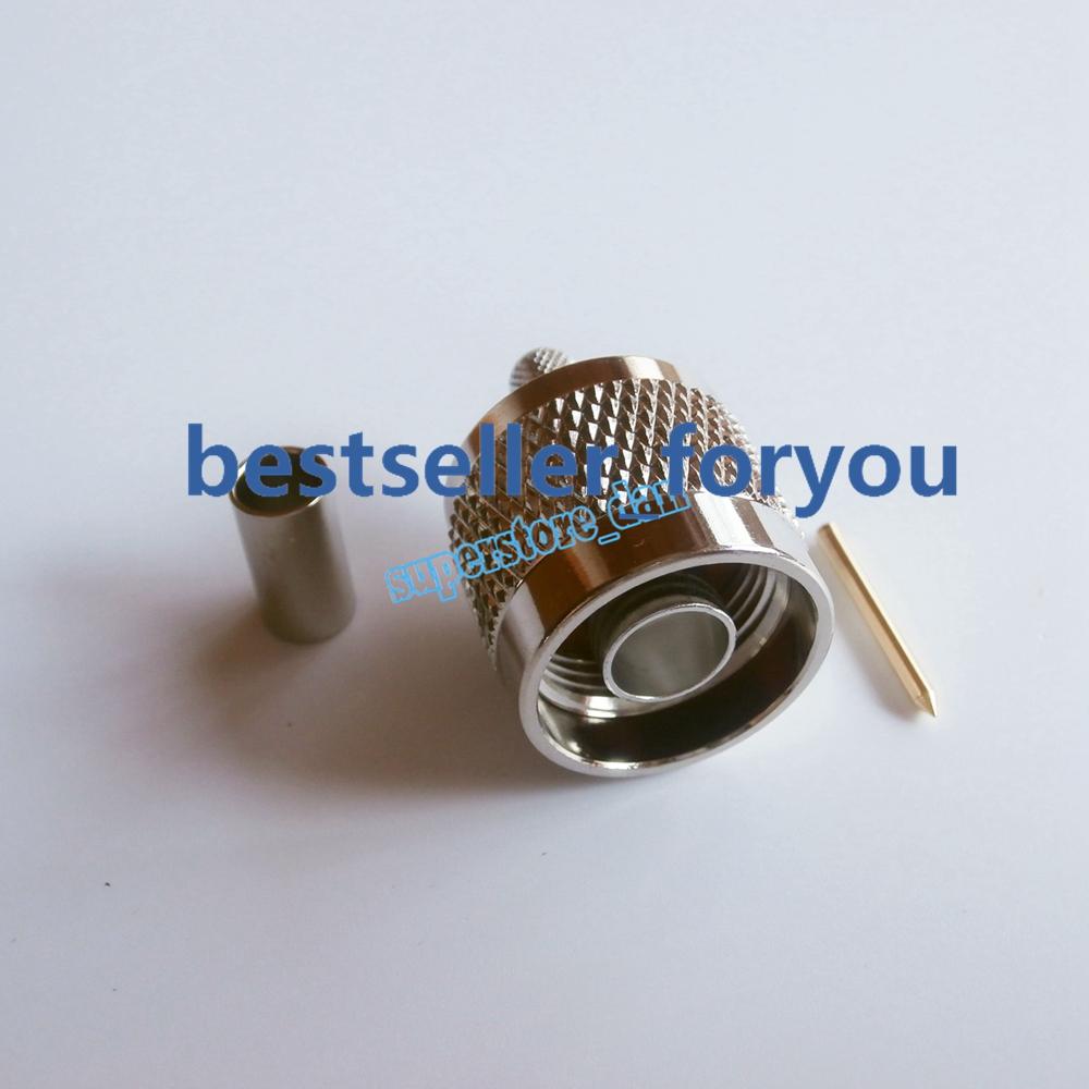 1x Connector Straight N Male Plug Crimp RG58 RG142 LMR195 RG400 Cable