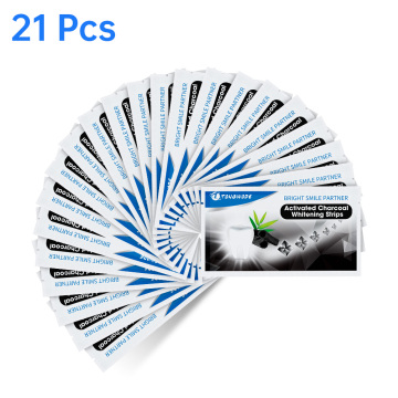 Teeth Whitening Strips 21Pcs Natural Coconut Charcoal Teeth Whitening Veneer Gentle to Tooth Gum Pilishing Tartar