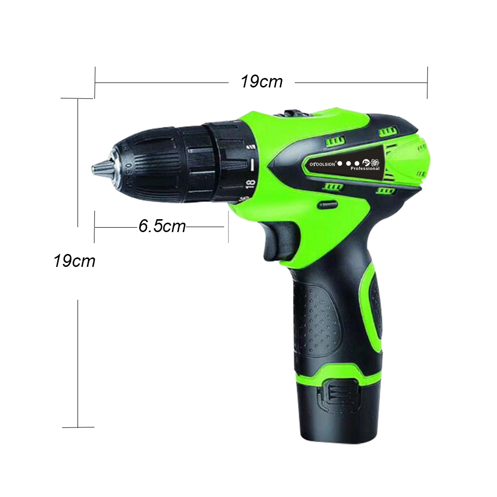 12V 1500mah Small Drill Cordless Drill Power Tools Mini Electric Drill Charging Drill Screwdrivers With 2 Batteries For DIY Home