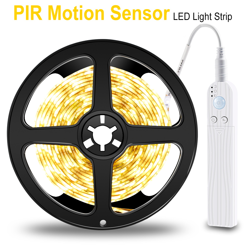 PIR LED Strip Motion Sensor LED Kitchen Cabinet Light Tape LED Flexible Strip Light Waterproof Bedroom Night Lamp 5V Closet Lamp