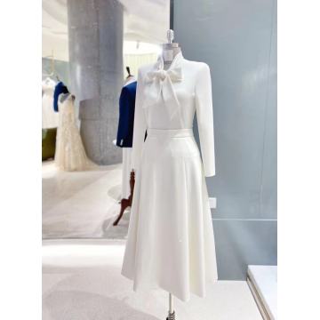 White Bow Midi Cloud Tide Collar Ode