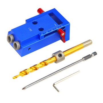 DIY Woodworking Inclined Hole Device Woodworking Pocket Hole Jig Kit 9.5mm Step Drill Bit Manual Locator Wood Drilling Guide Kit