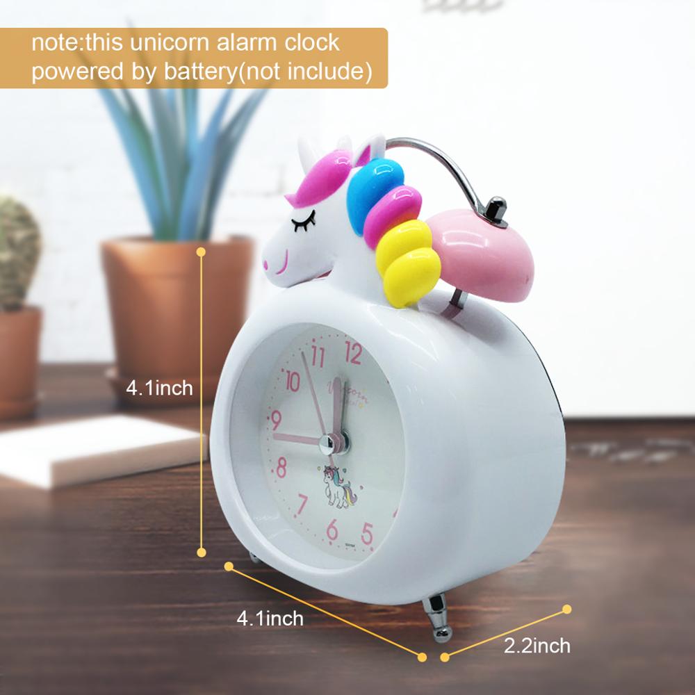 Children Cartoon Unicorn Alarm Clock будильник Bell Alarm Clock Desk Table Clock LED Digital Clocks Licorne Reveil Kids Gift