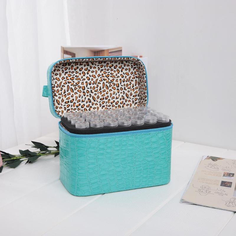 84 Bottles PU Leather Diamond Painting Charm Rhinestone Tool Storage Bag Holster Organizer Bead Diamond Embroidery Storage Box