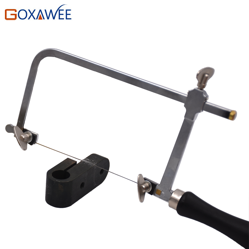 GOXAWEE Adjustable Saw Frame Sawbow Adjustable U-shape Saw Hacksaw DIY Hand Tools with 12pcs Spiral Sawblades For Jewelry Tools