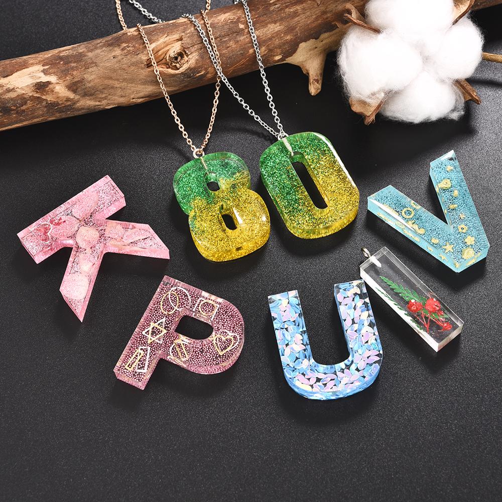 Resin Jewelry Silicone Molds Tools Set UV Epoxy Resin Moulds Jewelry Making DIY Pendant Heart Alphabet Shaped Molds Jewelry Kits
