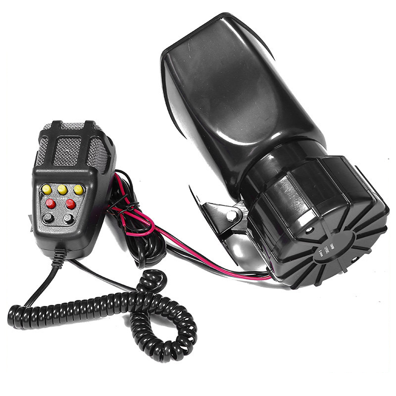 100W Car Alarm Horn Tone Sound Car Emergency Siren Automobile Siren Horn Mic PA Speaker System Emergency Amplifier Hooter 12V