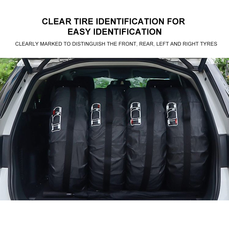4Pcs Spare Tire Cover Case Polyester Car Tire Storage Bags Auto Tyre Accessories Portable Vehicle Wheel Protector Durable New
