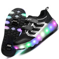 2020 Orange USB Charging Fashion Girls Boys LED Light Roller Skate Shoes For Children Kids Sneakers With Wheels Two wheels