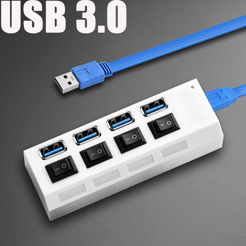 USB HUB 3.0 4 Ports Micro USB 3.0 HUB Splitter With Power Adapter USB Hab High Speed 5Gbps USB Splitter 3 HUB For PC