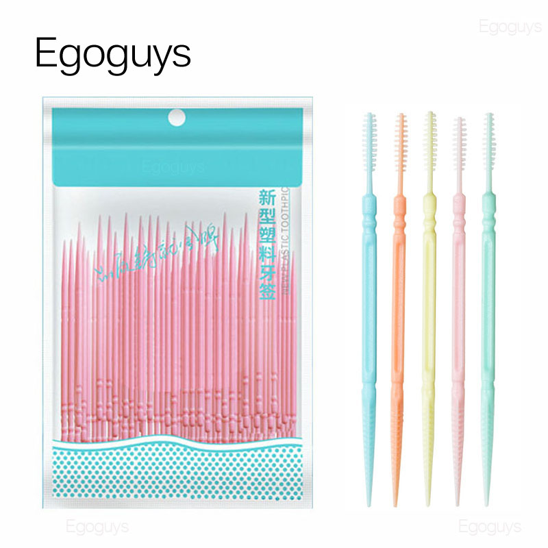 100pcs White Dental Floss Pick Tooth Cleaner Sticks Oral Hygiene Care Teeth Interdental Cleaning Flosser Toothpick Tool 7.5cm