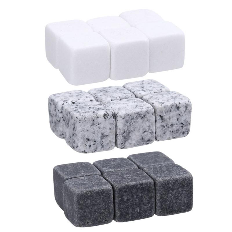 Sipping Whisky Stones Natural Whiskey Stones 6 Pcs Set for Whisky Stone Whisky Rock Wedding Gift Favor Christmas Granite
