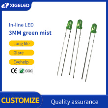 3mm green-hair-green fog strong long feet in-line led