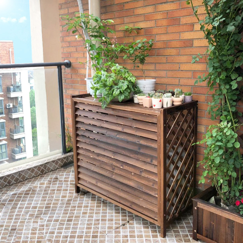 Outdoor Air Conditioner Main Cover Balcony Shelves Anticorrosive Wooden Shelf Decoration Wooden Cover Pergola Jardin