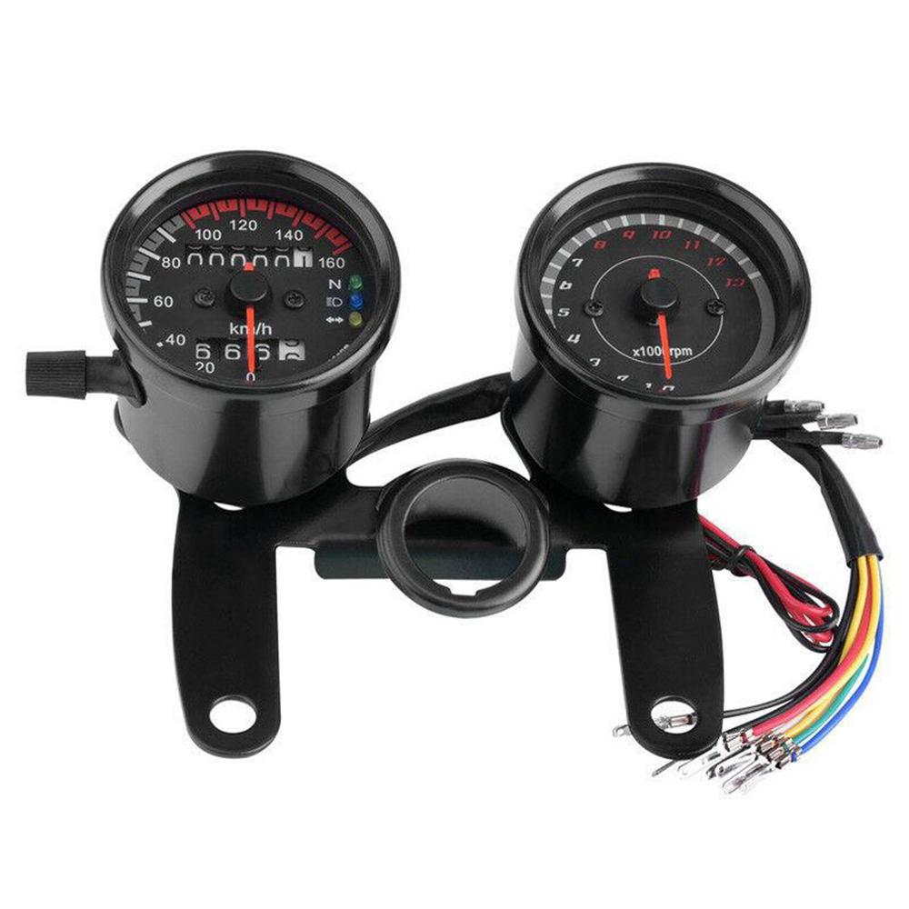 Cafe Racer Motorcycle Odometer Speedmeter Tachometer LED Speed Meter Motorbike Odometer Speedometer Tachometer