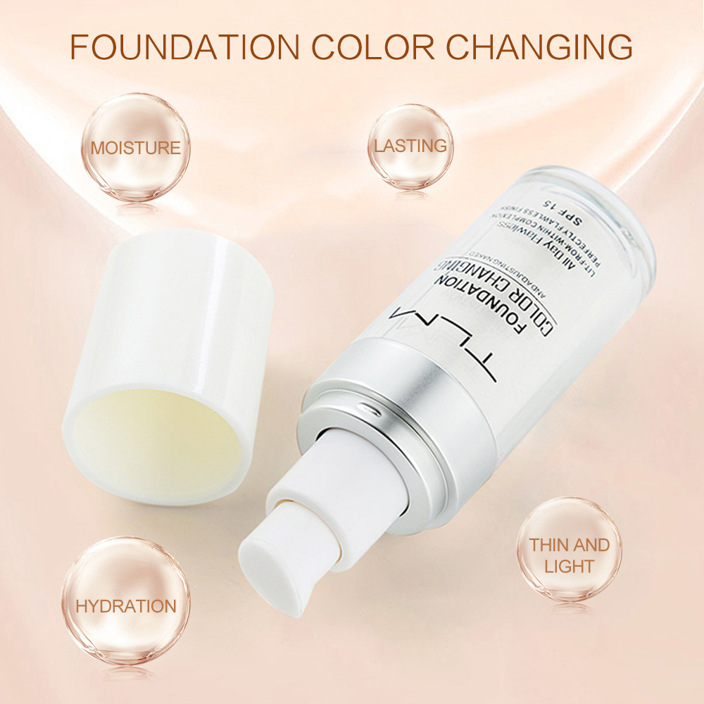 30ml Temperature Change Complexion Liquid Foundation Cream Concealer Hydrating Makeup Coverage Base Cosmetics Primer